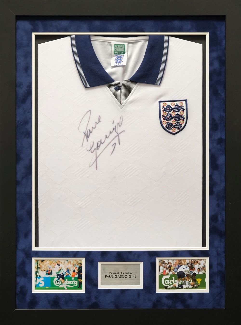 Paul Gascoigne Signed England Shirt Framed Display - Memorabilia Framers Shop